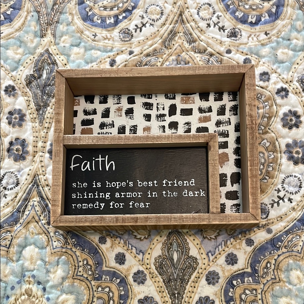 Wooden Faith Quote Shadow Box
